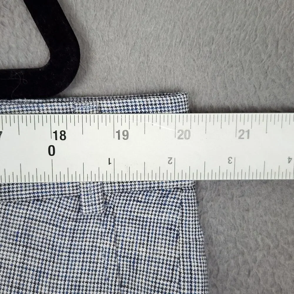 Ballin Pants Mens 40x30 Blue Linen Check Dress Flat Front Made In Canada Summer
